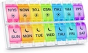 BUG HULL pil Organisator AM PM Artritis Vriendelijk, BPA Gratis pil Box 2 keer per dag, Grote pil Container, Weekly Medicine Pillen Organisator, Pill Case 7 Dag voor Vitamine, Supplementen