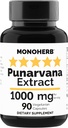 MONOHERB Punarvana 1000 mg - 90 Vegetarische Capsules - Ayurvedische Punarnava Supplement - Boerhavia Diffusa