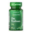 Puritan's Pride Zink Picolinaat Zink 25mg met Calcium en Fosfor, Vegetarisch Dieetsupplement voor Immune System, Energie Metabolisme, Cell Division en Groei Ondersteuning, 100 Caplets