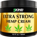 5kind Extra Sterke Hemp Cream 10.1 fl oz - Maximale sterkte - Natuurlijke verzachtende verlichting Joint Cream - Spier Rub voor onderrug, gewrichten, nek, knieën & schouders