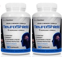 NeuroShield, Brain Supplement a Nootrope Brain Booster and Memory Supplement, Bevat Huperzine A, Ginko Biloba, Bacopa Plus Antioxidanten voor Brain Health, Multi-Ingrediënten, 2 flessen, 180 capsules