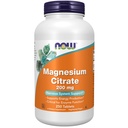 NOW Supplementen, Magnesium Citroen 200 mg, Enzyme Functie*, Zenuwstelsel Ondersteuning*, 250 Telling (Pack of 1)