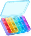 ASprink Pil Box 3 keer per dag, Weekly Pill Organizer 3 keer per dag - Daily Pill Box 7 Day Medicine Organizer, Large Pill Case, Travel Pill Organizer (Blauw)