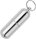 Draagbare pil Organisator Small Travel pil Box Keychain Mini dagelijkse pil geval Container, waterdichte metalen pil houder Medicine Fles voor supplementen, pillen, vitamines en medicatie (Grote)