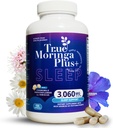 True Moringa Plus+ Sleep Support Supplement 10:1 Extract | 20,000mg of Organic Moringa, Chamomile, Passion Flower, Valerian Root, Hibiscus for Relaxation | Natural Sleep Aid for Adults (150 Capsules)