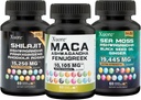 Bundle of Sea Moss,Shilajit,Maca, Black Seed Oil, Ashwagandha, Ginger, Shilajit, Rhodiola Rosea, Panax Ginseng, Maca Root, Fenugreek, Trifibranol100X,All in 1 Supplements (1 Pack)