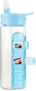MARS WELLNESS 24 Ounce Waterfles met Slideout Pill Box, Dagelijkse Organisator - 7 dagen medicijnhouder, Easy Slide Out Pill Container, Popup Straw voor Hydration