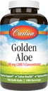 Carlson - Golden Aloë, 100 mg (200:1 concentraat), Digestieve Ondersteuning & Colon Health, Optimale Wellness, 180 Softgels