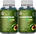 Magnesium Glycineer Gummies met Ashwagandha en CQ10 Calm Magnesium Complex L-Threonate Vegan Non-GMO 800mg Magnesium Glycinate Gummy Magnesium Supplement - Verpakking van 2