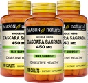 Mason Natural Cascara Sagrada 450 mg, kruidensupplement voor normale spijsverteringsfunctie ondersteuning, 100 caplets (pakket van 3)
