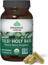 ORGANISCHE INDIA Tulsi Holy Basil Capsules - Holy Basil Extract - Holy Basil Leaf Supplement, Herbal Supplement, Immune Support, Stress Relief, Veganistisch, Glutenvrij, Kosher, Biologische, Non-GMO - 60 Capsules