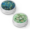Pill Box 3 Compartment Small Pill Case,Portable for Pocket or Purse Pill Organizer Pill Container Holder to Hold Vitamins, Medication, Fish Oil and Supplements(2PCS)