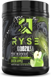 RYSE Godzilla X Noel Deyzel Pre Workout Powder - Green Apple - 400mg Cafeïne, High Stim Pre-workout voor mannen en vrouwen met Citrulline & Beta Alanine - Energy, Pump & Focus - 20/40 Servers