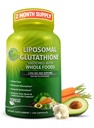 Liposomale Glutathion 500mg - Actieve vorm L Glutathion (verlaagd) voor maximale absorptie - Gemaakt met biologische Whole Foods - Master Antioxidant & Detoxicier - Immuun & Cardiovasculaire ondersteuning - 120 telling