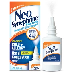 Neosynefrine, Neusspray voor koude Sinus Relief Extra Sterkte, Helder, 0,5 Fl Oz
