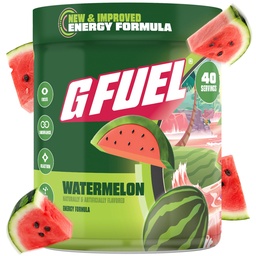 G brandstof Watermeloen Energie Drinkpoeder, Pre-workout Cafeïne Mix voor Gaming, Suikervrije Focus Amino, Vitamine + Antioxidanten, 9.9oz (Watermeloen, 40 Servers)