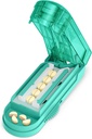 ONE PIX Pill Cutter Splitter voor kleine en kleine pillen, Medicine Cutter voor het snijden van meerdere pillen in een tijd in de helft, gesneden voor kleine of grote pil met verborgen Sharp Roestvrij Staal Blade, Cyan