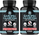 Boze Supplementen Garcinia Cambogia met Probiotica, Gut Health Multivitamine w. Vitaminen A, C, D, E, K, B2, Zink, Selenium, Koper, Chroom + Herbal Blend Capsules (2- Flessen, 120ct Totaal)