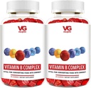 VITA GLOBE B Complex Gummy Vitaminen - Aardbei Smaak met Vitamine C, Niacin, B6, B12 & Biotine voor Energie, Hart Gezondheid en Hersenondersteuning, 120 Tellen (Pack of 2)