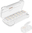 HBlife Weekly Pill Organizer en Dispenser 2 keer per dag, Dagelijks AM en PM Travel Pill Box 7 dagen voor vitamines, medicijnen, supplementen en visolie, stofdichte geneeskunde Divider geval (Wissen)
