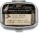 Metalen 2 Compartiment Pillen Organisator Reizen Vriendelijk Portable Compact Pill Box Cute Pill Case te houden Vitaminen/Visolie/Supplements/Meds/Tablet voor Purse/Pocket (Vintage Label)