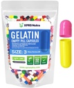 XPRS Nutra Maat 3 Lege capsules - 100 Telle Lege Gelatine Capsules - Pillen DIY Capsule Vulling - Pure Bovine Pill Gel Caps for Do-It-Yourself Supplements (Multi Color)