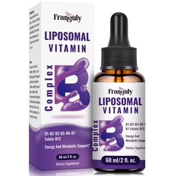 Liposomal Vitamine B Complex Liquid Sublingual B Complex Vitaminen Supplement voor Vrouwen Mannen Verbeterde Absorptie Gemethyleerd B12,B1, B2, B3, B5, B6,Folaat,Biotine voor Energie en Immuun Ondersteuning-2,0 oz