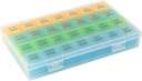 Maandelijkse pil Organisator 1 keer per dag met DustProof Case, Extra Large 4 weken pil Box Een keer per dag, 28 dagen pil Container 1 per dag, Wekelijks Vitamine Case, Dagelijkse Medicine Organisator voor Visolie