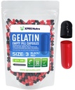 XPRS Nutra Maat 3 Lege Capsules - 100 Telle Lege Gelatine Capsules - Pillen DIY Capsule vullen - Pure Bovine Pill Gel Caps Vulbaar voor Do-It-Yourself Vitaminen en Supplementen (zwart/rood)