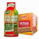 Vitamin Energy Immune+ Extra Strength Energy Shot Fruit Punch 48 Pack, 260mg Natural Caffeine, B-Vitamins, Citicoline, Green Tea, Immunity & Focus Support, Zero Sugar, Gluten-Free 1.93 fl oz