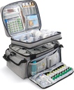 Medicine Organizer met verstelbare divider, Double-Layer Medicine Fles Organizer Opslag, Portable Home Health EHBO Bag, Medicine Organizer Box voor Noodmedicijnen (Alleen Bag)