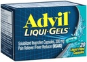Advil Liqui-Gels 20s Maat 20s Advil Ibuprofen pijn verlichting vloeistof gevuld capsules 20ct