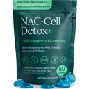 Sugar-Free NAC Gummies, N Acetyl Cysteine supplement met melkdistel, Glutathion, Trikatu & Selenium, supplement voor energie, ademhaling gezondheid, lever detox & reiniging, nieren, antioxidant ondersteuning