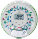 Automatische pildispenser met veiligheidsslot, knipperlicht, geluid, alarm, 28 dagen elektronische medicatiedispenser voor vitamines en tabletten omhoog 6 keer / dag, gemakkelijke leesweergave, duidelijke deksel