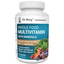 Dr. Berg Whole Food Multivitamine met Mineralen - Dagelijkse Multivitamine voor mannen en vrouwen - Inclusief Premium Whole Food Fruits en Plantaardige Blend met Folaat, Alfa-lipozuur en meer - 60 Capsules