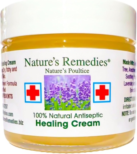"100% Natural Antiseptische Healing Cream" Genees en kalmeert geïnfecteerde huid, Bed Sores, Pressure Sores, Wounds, Pijnlijke Ulcers, Jeuken, Scrapes, Rashes, Cuts, Burns, Poison Ivy, Eczema, Psoriasis 2 ounce