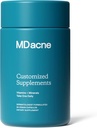 MDacne Vitaminen en Mineralen Huidverhelderende Supplementen - 30 Vegan Capsules - Ondersteunt Topische Acne behandeling & bevordert Heldere, kalme huid, roodheid & Pore-Clogging 30 Tellen (pakket van 1)