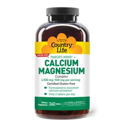 Land Life Target-Mins Calcium Magnesium Supplement voor Bone Health, 1000mg Calcium, 500mg Magnesium, Glutenvrij, 2:1 Ratio voor Optimaal Gebruik