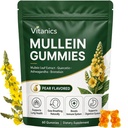 Mullein Gummies, Daily Respiratory Health Gummies,1000mg Mullein Bladkruid Extract, Pear Flavor, Lung Health & Sinus Relief (30 Day Supply)