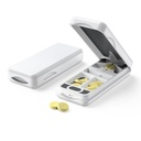 Pill Cutter met Auto Centering Device, Aluminium Pill Splitter met 316L Stainless Blade, Originele Lederen Case, Professionele Pill Splitter voor het snijden van kleine pillen of grote pillen(Plastic,White)