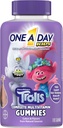 One A Day Kids Trolls Multivitamine Gummy, Kids Vitaminen met Vitaminen A, B6, B12, C, D, E, Zink, Foliumzuur en Biotine (Verpakking mei Vary), Trolls, 180 Tellen