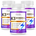 ZELSO (3 Pack) K3 Mineraal gewichtsverlies pillen voor vrouwen en mannen, K3 Mineraal pillen - K3 Zout Mineraal, Vitamine + K3 Capsules supplement voor Keto gewichtsverlies - 3 maanden levering