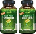 Irwin Naturals Double-Potency Ginkgo Biloba 60 Liquid Soft-Gels Hersenen, Focus & Circulatie Ondersteuning - 2 Pack