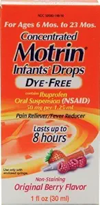 Motrin Pain Reliver/Fever Reducer Zuigelingen Drops Concentrated Dye-Free Berry Flavor (Pack of 2) by Motrin