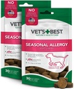 Vet's Best Seasonal Allergy Soft Chew Dog Supplements | Soothes Dogs Skin Irritation Due to Seasonal Allergies | Maintain Histamine Levels | 50 Chewable Tablets, 30 Count (Pack of 2)