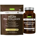 Vegan Vanilla Collageen Proteïne Poeder + Astaxanthine Complex Vegan Bundle, Collageen Boosting Formula + Natural 4mg H. Pluvialis Astaxanthine voor haar, huid en nagels, door Igennus