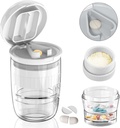 White-1 Pill Splitter en Cutter, Penselen tabletten, Vitaminen, Roestvrij stalen blad, Verwijderbare Drinkbeker