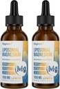 Hoge sterkte Liposomale Magnesiumdruppels, gemakkelijk geabsorbeerde gecheleerde vormen van magnesiumbisglycinaat en Magnesium Gluconaat, 60ML Citroen Flavored Liquid Drops