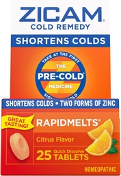 Zicam Cold Remedy Zink Rapidmelts, Citrus smaak, 25 Tellen (verpakking van 2)