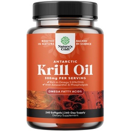 Antarctica Krill Oil 500mg Softgels - Omega 3 Krill Oil Supplement met EPA DHA & Astaxanthine voor Hersengewricht & Hart - 3rd Party Lab Getest Geen Gluten GGO's of Visachtige Aftersmaak (tot 8 maanden levering)